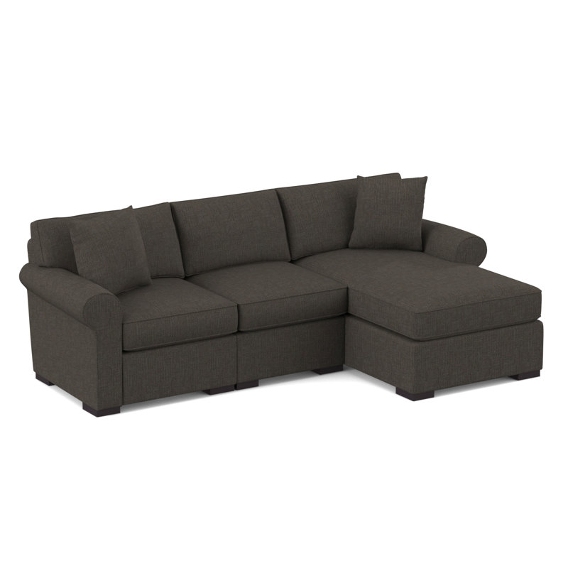 Star Upholstered L-Shaped Sectional, Heavenly Mocha Chenille, Right Hand Facing