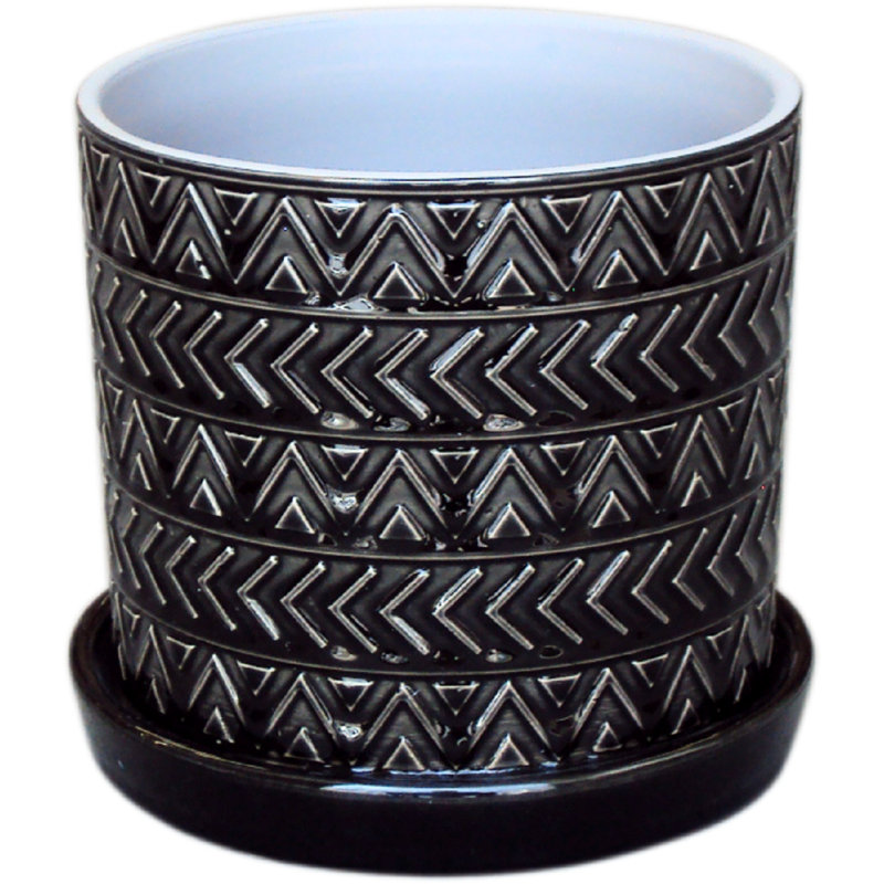 Muammer Ceramic Pot Planter, Black