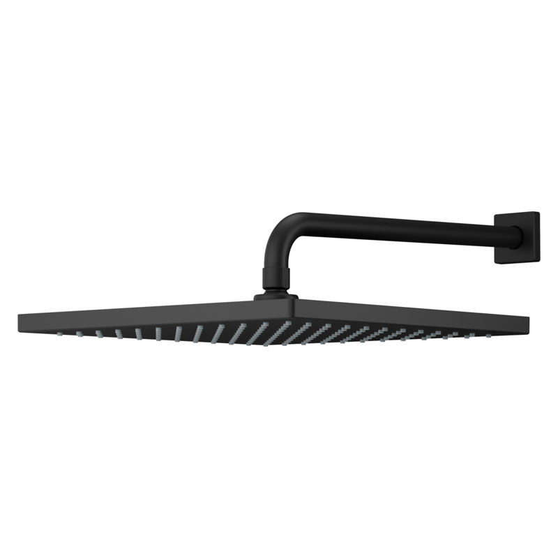 Pomme de douche fixe Rain, Noir mat