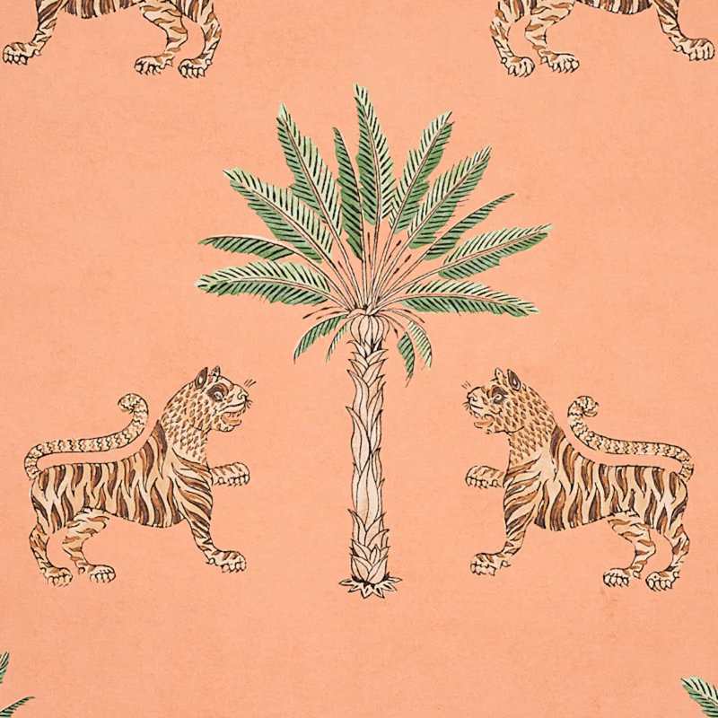 Papier peint Tiger Palm, Pêche cramoisie