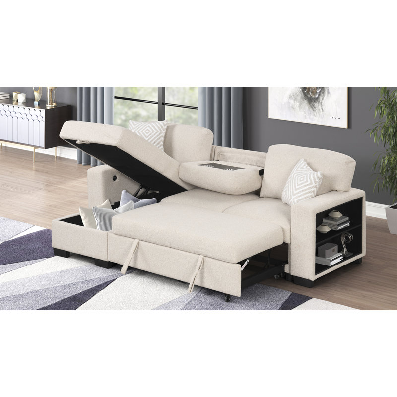Canapé modulaire de style moderne en bois et velours, Gris