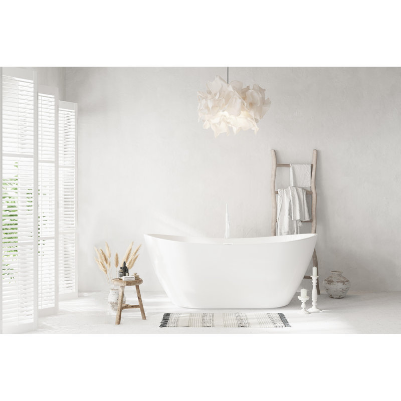 Amadou 72'' x 31.5'' Soaking Acrylic Bathtub, Polished White