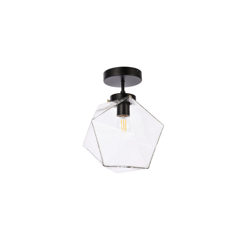 Plafonnier semi-encastré 9,8 po Hankerson, Clair, Noir
