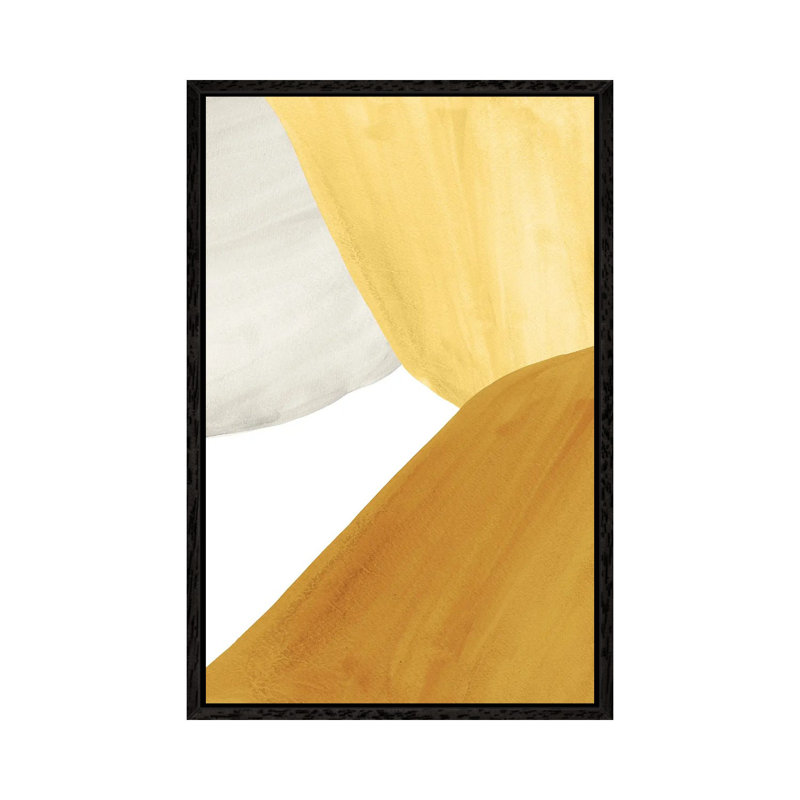 Yellow Tone Art by Whales Way - Painting on Canvas, 66.04cm H x 45.72cm W x 3.81cm D, Black Framed