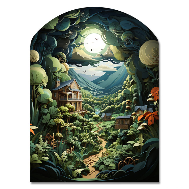 Portes de grange ouvertes - reproduction murale asymétrique, H 34 po x l 25 po