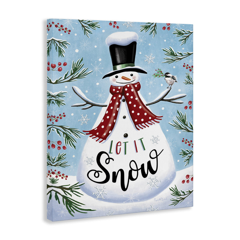 Let It Snow phrase, art mural par Elizabeth Tyndall, H 20 po x l 16 po