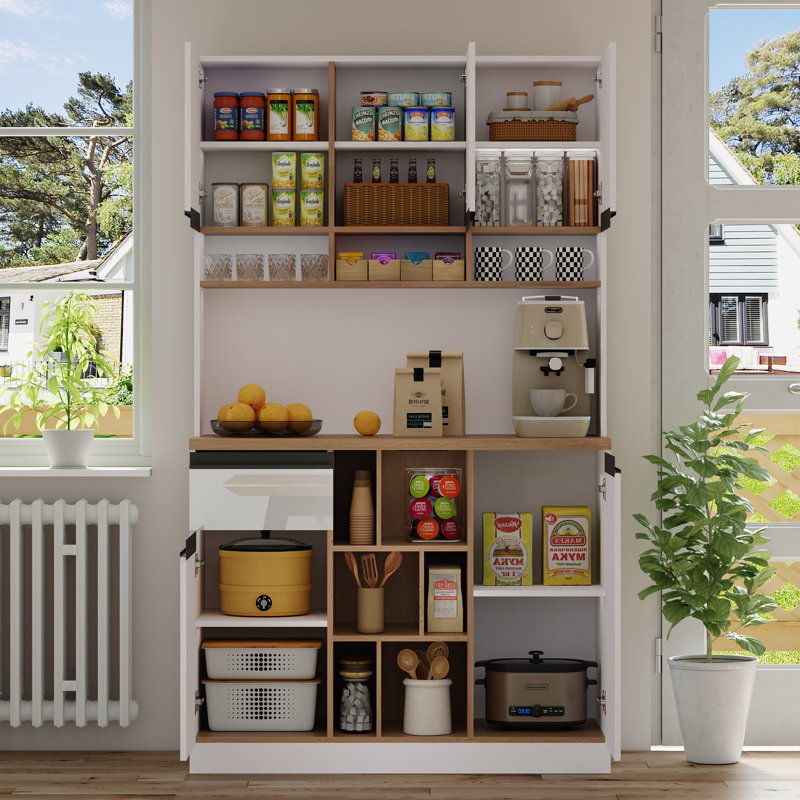 185cm Kitchen Pantry, White