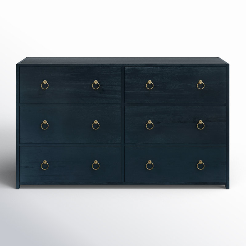 Elin 6 Drawer Dresser, Navy Blue
