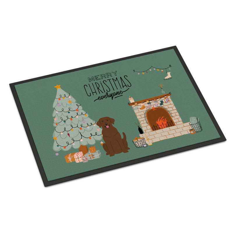 Tapis d'entrée antidérapant Inniss L 27 po x l 18 po, Labrador chocolat
