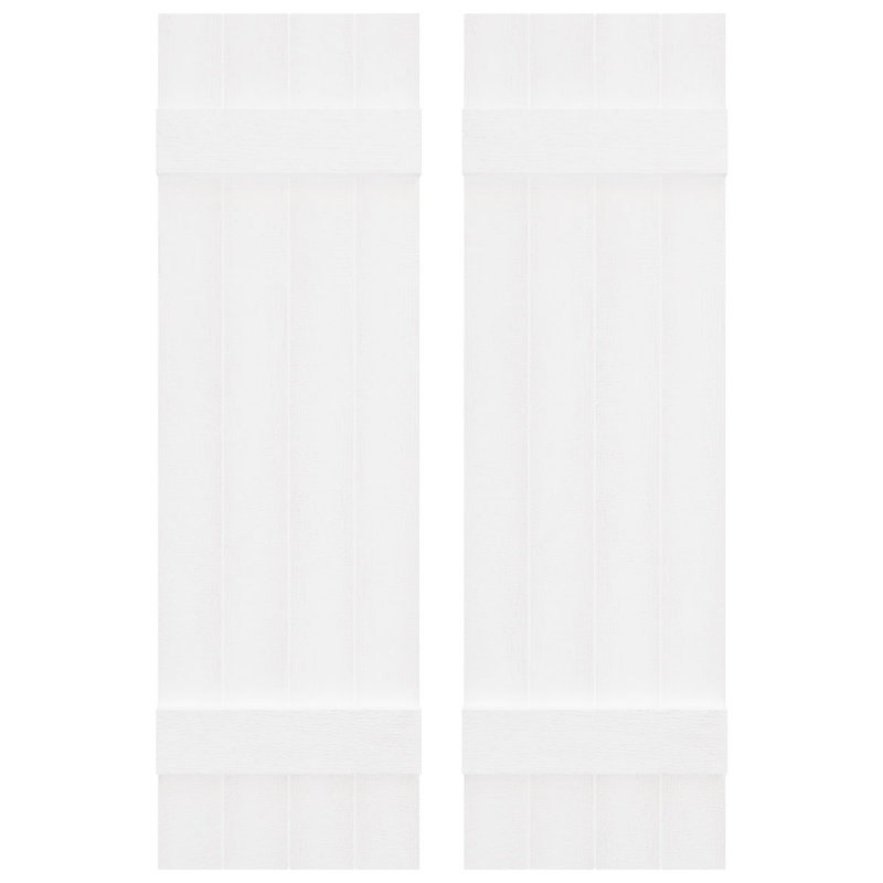 Builders Edge, volets sur mesure TailorMade jointés, volets Board-n-Batten, avec volets à volets, Blanc brillant, 48 po