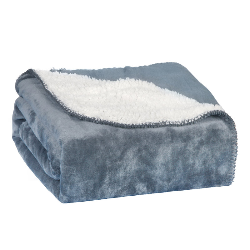 Throw Knitted Throw Blanket, Gray/White