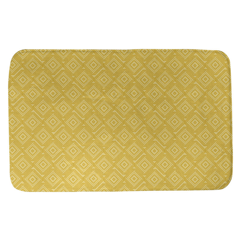 Tapis pour salle de bain labyrinthe Mcguigan, l 17 po x L 24 po, Jaune