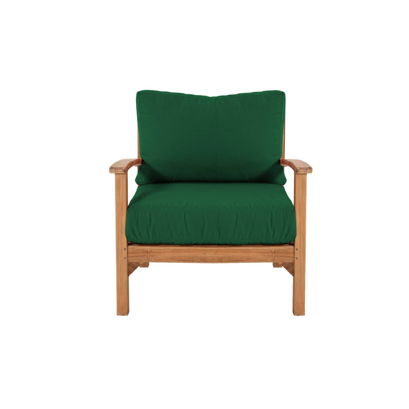 Huntington Teak Outdoor Lounge Chair , Sunbrella® Cushions Included, Forest Green