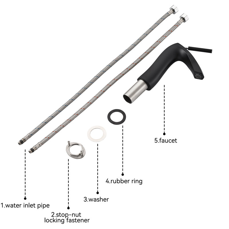 Robinet de lavabo noir mat, poignée simple, laiton, trou de robinet de salle de bain à eau chaude et froide, performance de la valve anti-goutte