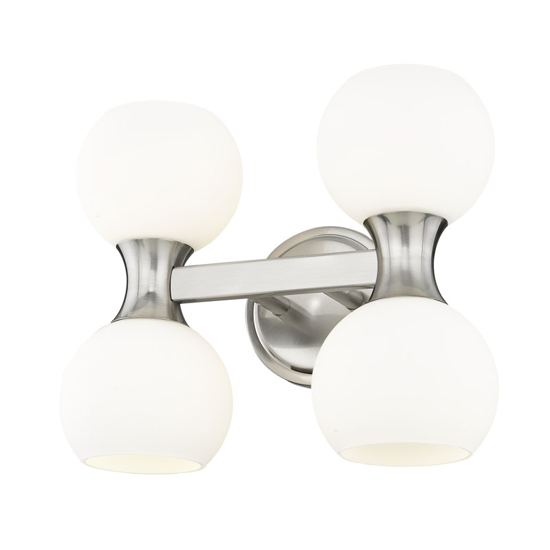 Éclairage pour salle de bain 4 lumières Naudain, Nickel brossé