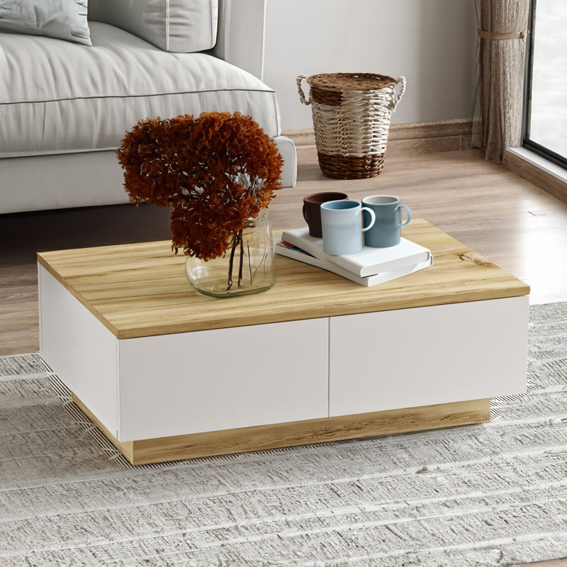 Table basse avec rangement Mandrup Block, Bois médium