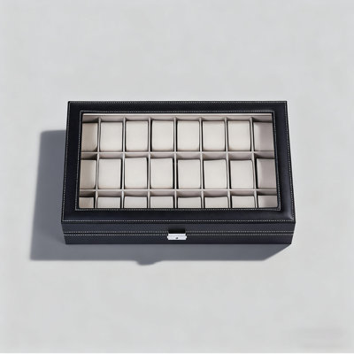 Luxury Watch Display CasesPremium Black Leather Watch Case with Secure Locking System