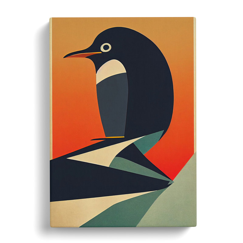 Modern Abstract Penguin No.1 - Wrapped Canvas, 50cm H x 35cm W x 3cm D