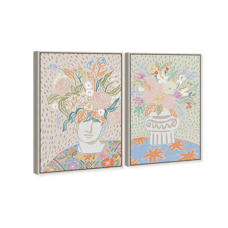 Summer Flourish Set Set by Oliver Gal, 32"H x 22"W, Silver Floater Frame