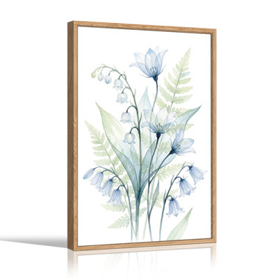 Ensemble de 1 tableau sur toile Fleurs bleues