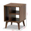 Table de bout en bois au fini brun Vesper, style Mid-Century, H 20,30 po x l 15,23 po x P 15,23 po