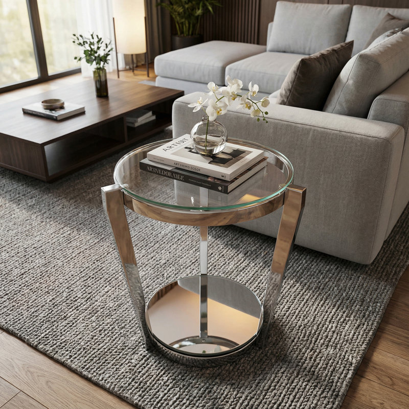 Dickamore Glass Top End Table