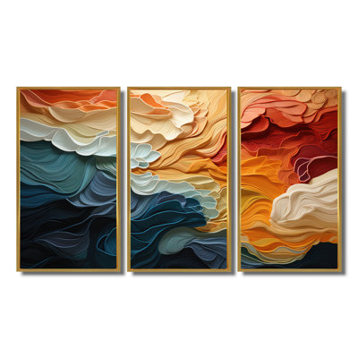 Biomorphism Organic Forms V - 3 Piece Wrapped Canvas Print