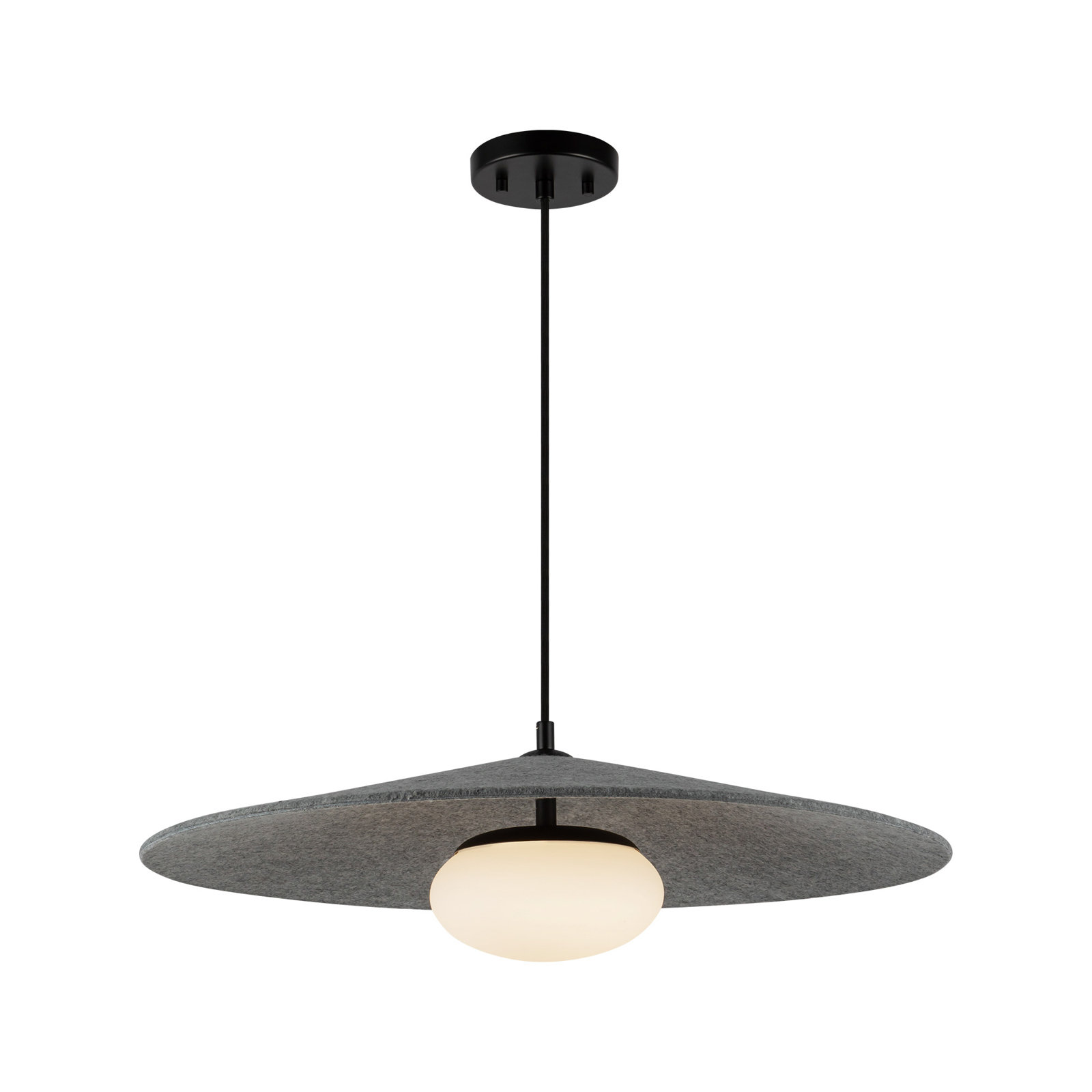 Cruz Single Light Glass Dimmable Pendant, Gray