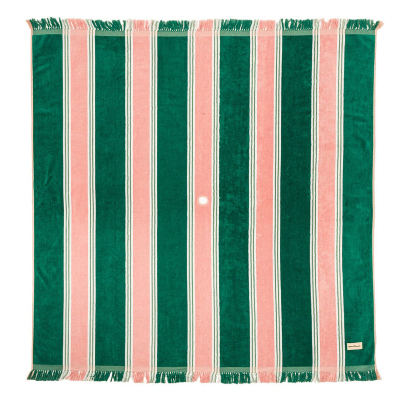 Beach Blanket, Green/Pink