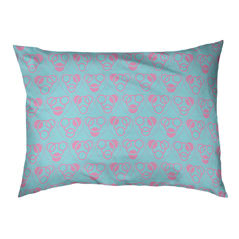 Coussin pour chien Chen, Moyen (l 40 po x P 6,5 po x H 30 po), Bleu sarcelle / rose