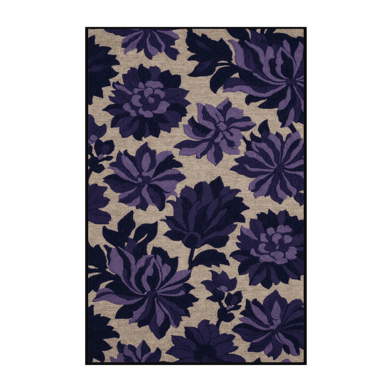  Tapis lavable avec fleurs et légumes violets, Tapis de couloir 2 pi x 5 pi