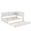 Lit de jour en bois pleine grandeur avec tablettes, DEL et lit gigogne-119295787
