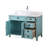 Benton Collection 42 Inch Farmhouse Freestanding Distressed Blue Abbeville Bathroom Vanity, Single Vessel Sink, Marble Top, Fully Assembled