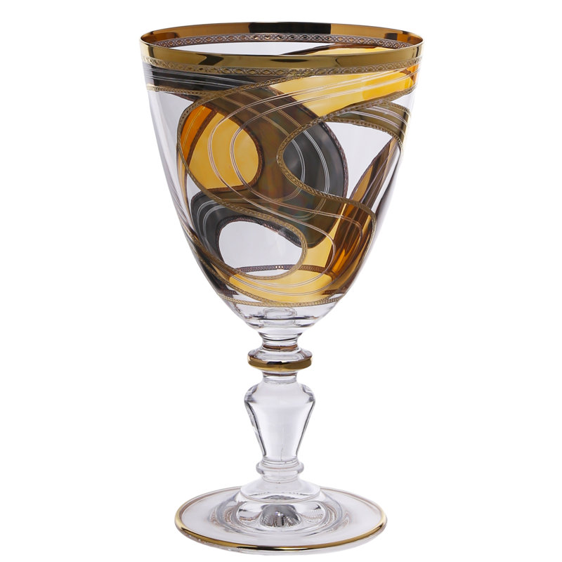 Ensemble de 6 verres à eau avec conception pivotante en or 24 carats