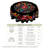 Black Washable Polyester Tablecloth with Floral Pattern