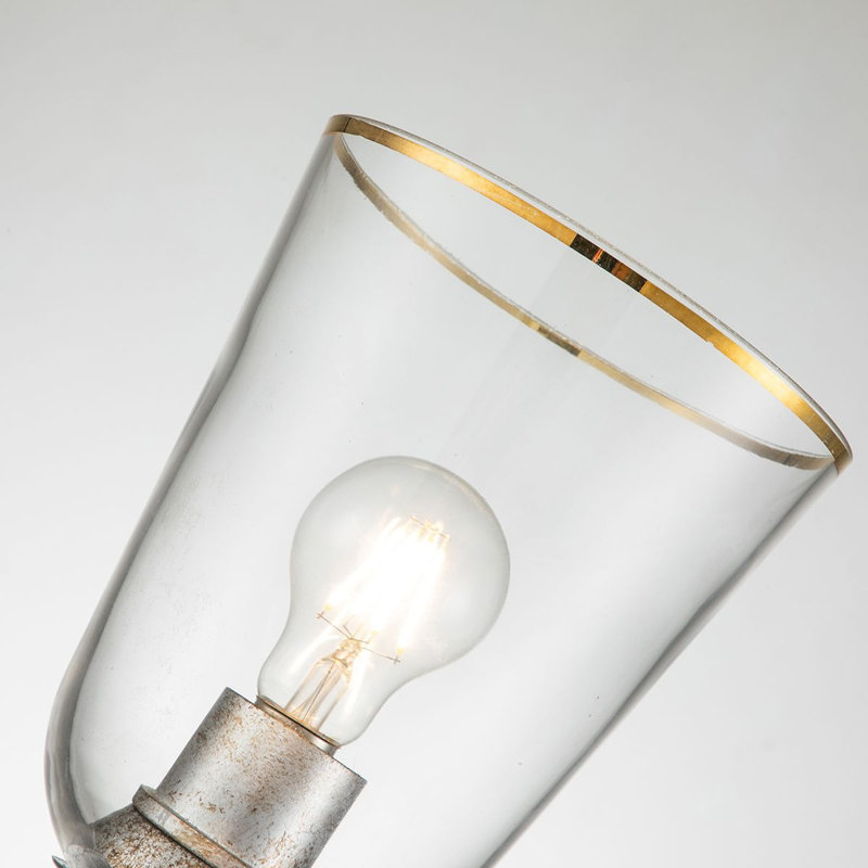 Staring 1 Light Armed Sconce, Silver Leaf