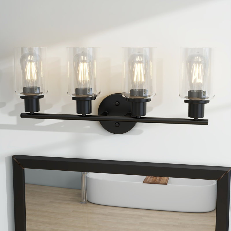 4 - Light Dimmable Vanity Light, Matte Black