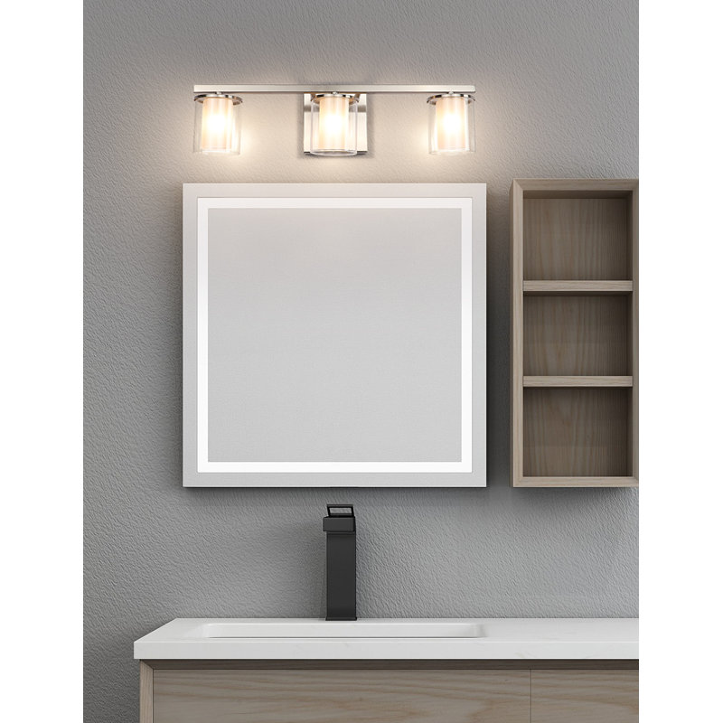 Dorcelus Bathroom Vanity Light High Transmittance with Clear Glass Shade G9 Socket, Brushed Nickel, 3