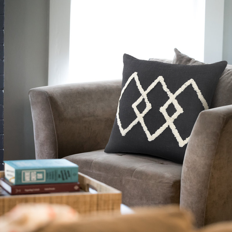 Modern Tufted Diamonds Cotton Throw Pillow