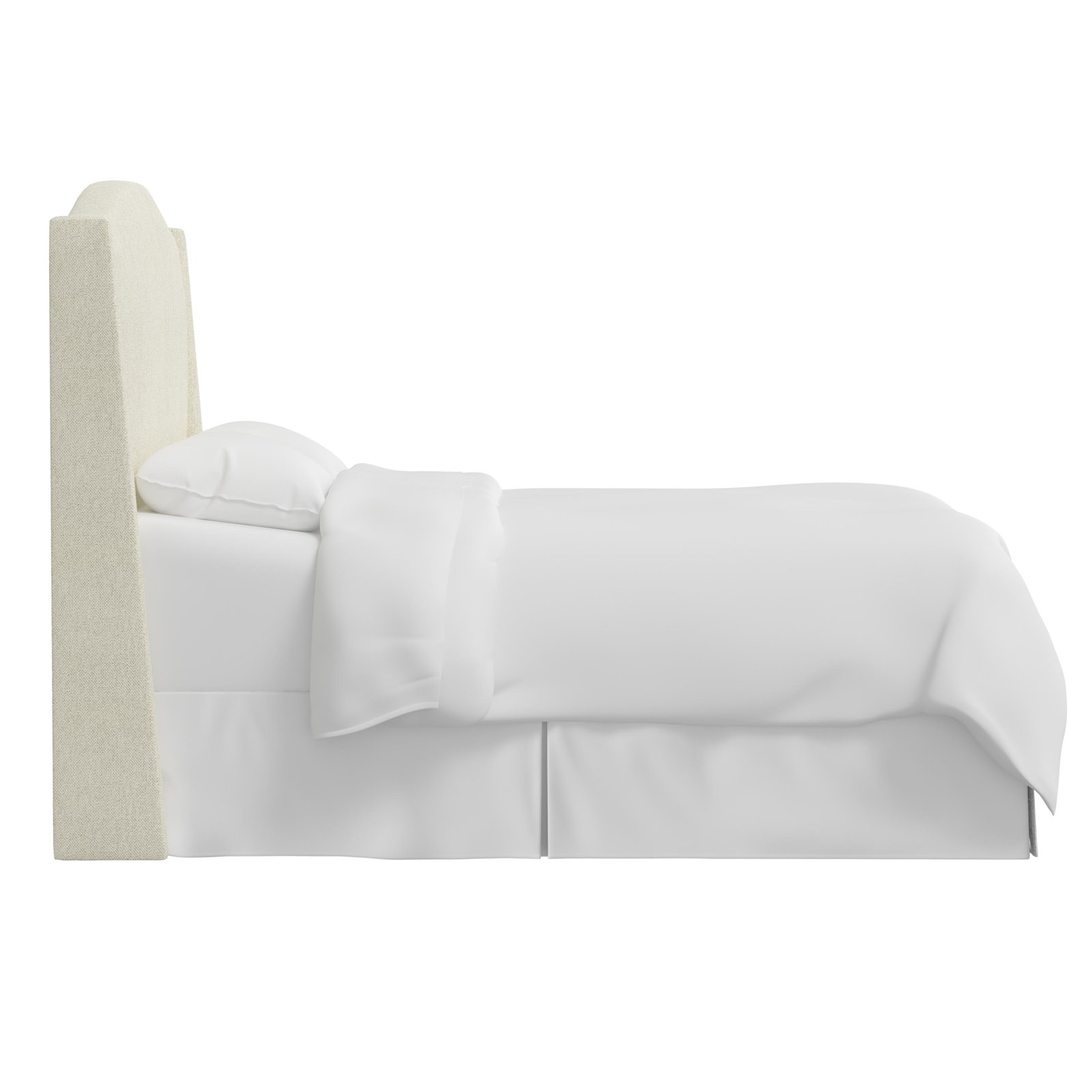 Byrd Upholstered Wingback Headboard, California King, Milsap Canvas Sustain® Tweed