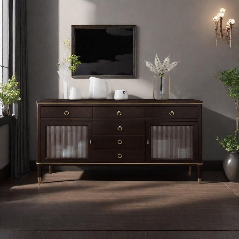 Armoire à thé Simple Living Room, H 34,65 po x l 55,12 po x P 15,75 po, Café