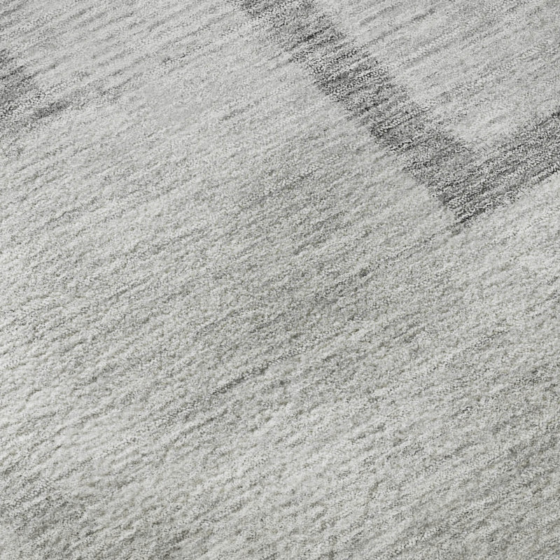 Premium Machine Washable Prisco Gray Rug, Round 8'