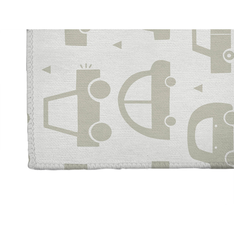Driveway Colorized Kids Play Mat, Rectangle 3' x 5', Ivory