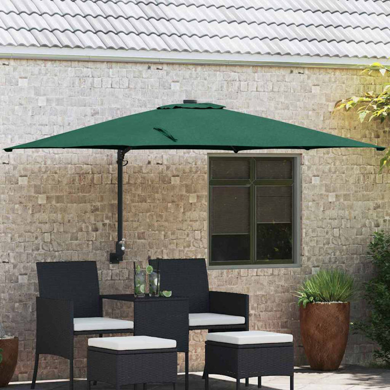 Wall Mount Parasol, 160cm H x 247.5cm W x 247.5cm D, Green