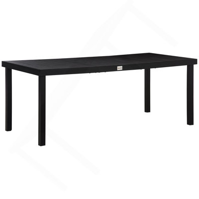 Table de salle à manger d'extérieur 75 po x 35 po pour 8 personnes, table de jardin rectangulaire en aluminium avec plateau en faux bois toutes saisons pour jardin, pelouse, patio