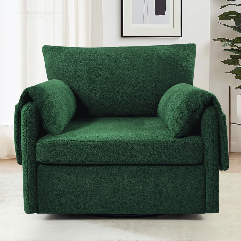 Fauteuil pivotant surdimensionné polyvalent pour un confort et un style ultimes, Vert foncé