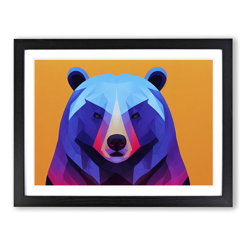 Abstract Bear Vol.1 - Framed Print, Black, 34cm H x 46cm W x 2cm D