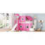Lit mezzanine simple avec tente et tour - rose-320176482