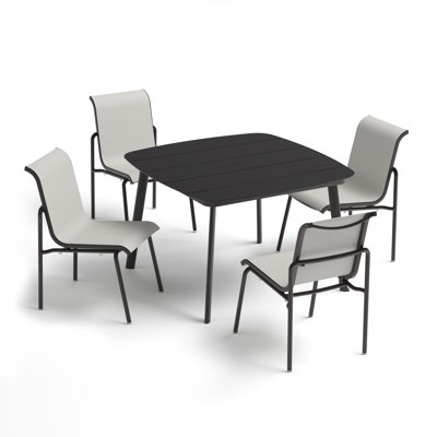 Orso & Eiland 4 - Person Square "45 Long Powder Coated Aluminum Outdoor Dining Set