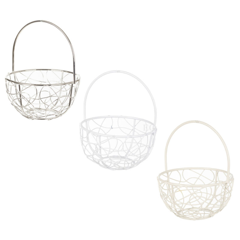 Fairmont Park Decorative Basket, 13'' H x 10'' W x 10'' D, Ivory